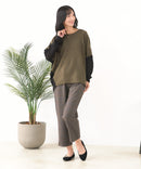 【C-FORTPOINT/フォートポイント】袖ケーブル柄 配色ニット