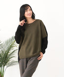 【C-FORTPOINT/フォートポイント】袖ケーブル柄 配色ニット