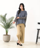 【C-FORTPOINT/フォートポイント】袖ケーブル柄 配色ニット