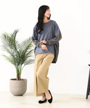 【C-FORTPOINT/フォートポイント】袖ケーブル柄 配色ニット