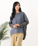 【C-FORTPOINT/フォートポイント】袖ケーブル柄 配色ニット