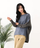 【C-FORTPOINT/フォートポイント】袖ケーブル柄 配色ニット