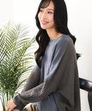 【C-FORTPOINT/フォートポイント】袖ケーブル柄 配色ニット