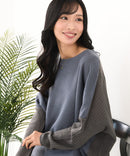 【C-FORTPOINT/フォートポイント】袖ケーブル柄 配色ニット