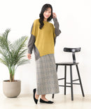 【C-FORTPOINT/フォートポイント】袖ケーブル柄 配色ニット