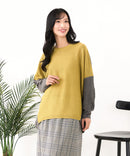 【C-FORTPOINT/フォートポイント】袖ケーブル柄 配色ニット