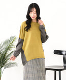 【C-FORTPOINT/フォートポイント】袖ケーブル柄 配色ニット