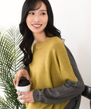 【C-FORTPOINT/フォートポイント】袖ケーブル柄 配色ニット