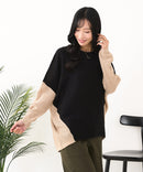 【C-FORTPOINT/フォートポイント】袖ケーブル柄 配色ニット