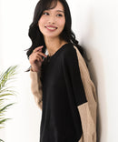 【C-FORTPOINT/フォートポイント】袖ケーブル柄 配色ニット