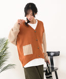 【C-FORTPOINT/フォートポイント】ドルマン配色カーディガン