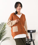 【C-FORTPOINT/フォートポイント】ドルマン配色カーディガン