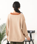 【C-FORTPOINT/フォートポイント】ドルマン配色カーディガン