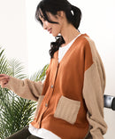 【C-FORTPOINT/フォートポイント】ドルマン配色カーディガン