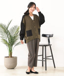 【C-FORTPOINT/フォートポイント】ドルマン配色カーディガン