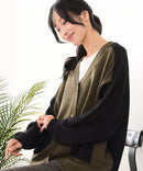 【C-FORTPOINT/フォートポイント】ドルマン配色カーディガン