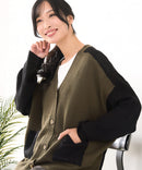 【C-FORTPOINT/フォートポイント】ドルマン配色カーディガン