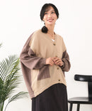 【C-FORTPOINT/フォートポイント】ドルマン配色カーディガン