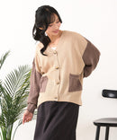 【C-FORTPOINT/フォートポイント】ドルマン配色カーディガン