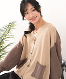 【C-FORTPOINT/フォートポイント】ドルマン配色カーディガン