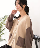 【C-FORTPOINT/フォートポイント】ドルマン配色カーディガン