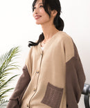 【C-FORTPOINT/フォートポイント】ドルマン配色カーディガン