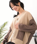 【C-FORTPOINT/フォートポイント】ドルマン配色カーディガン