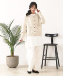 【C-FORT POINT/フォートポイント】袖ケーブル柄 カーディガン