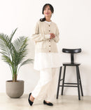 【C-FORT POINT/フォートポイント】袖ケーブル柄 カーディガン