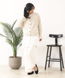 【C-FORT POINT/フォートポイント】袖ケーブル柄 カーディガン