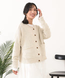 【C-FORT POINT/フォートポイント】袖ケーブル柄 カーディガン