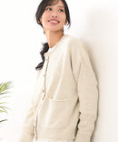 【C-FORT POINT/フォートポイント】袖ケーブル柄 カーディガン