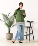 【C-FORT POINT/フォートポイント】袖ケーブル柄 カーディガン