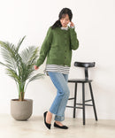 【C-FORT POINT/フォートポイント】袖ケーブル柄 カーディガン