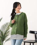 【C-FORT POINT/フォートポイント】袖ケーブル柄 カーディガン