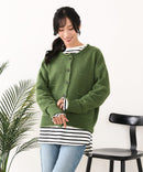 【C-FORT POINT/フォートポイント】袖ケーブル柄 カーディガン