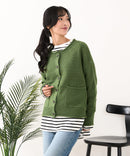 【C-FORT POINT/フォートポイント】袖ケーブル柄 カーディガン