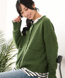 【C-FORT POINT/フォートポイント】袖ケーブル柄 カーディガン