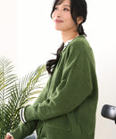 【C-FORT POINT/フォートポイント】袖ケーブル柄 カーディガン