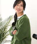 【C-FORT POINT/フォートポイント】袖ケーブル柄 カーディガン