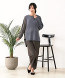 【C-FORTPOINT/フォートポイント】パッチワーク配色 ニットプルオーバー