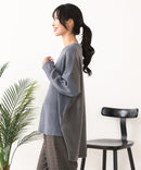 【C-FORTPOINT/フォートポイント】パッチワーク配色 ニットプルオーバー