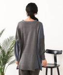 【C-FORTPOINT/フォートポイント】パッチワーク配色 ニットプルオーバー