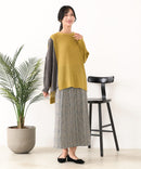 【C-FORTPOINT/フォートポイント】パッチワーク配色 ニットプルオーバー