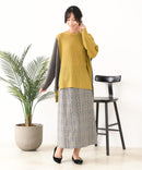 【C-FORTPOINT/フォートポイント】パッチワーク配色 ニットプルオーバー