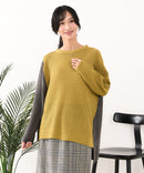 【C-FORTPOINT/フォートポイント】パッチワーク配色 ニットプルオーバー