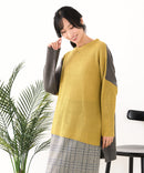 【C-FORTPOINT/フォートポイント】パッチワーク配色 ニットプルオーバー