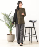 【C-FORTPOINT/フォートポイント】パッチワーク配色 ニットプルオーバー