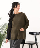 【C-FORTPOINT/フォートポイント】パッチワーク配色 ニットプルオーバー