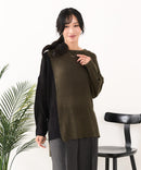 【C-FORTPOINT/フォートポイント】パッチワーク配色 ニットプルオーバー